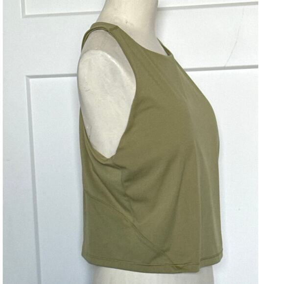 NEW All in Motion Cropped Athletic Tank with Built-in Bra - Olive Green - Picture 2 of 6